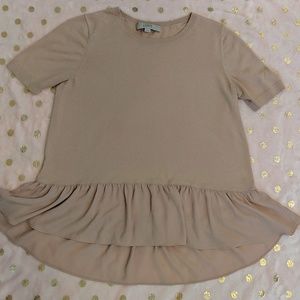 SOLD - Loft Babydoll Pink/Cream Top